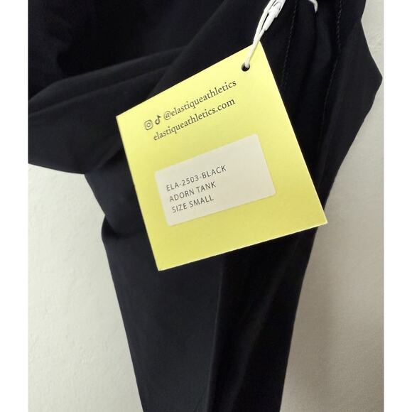 NWT Elastique Athletics Black Adorn Tank Top Shirt MicroPerle technology Small - Picture 3 of 5